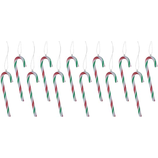 35699485 4 in. Twist Candy Cane Christmas Ornaments, Multi Color - 12 Count